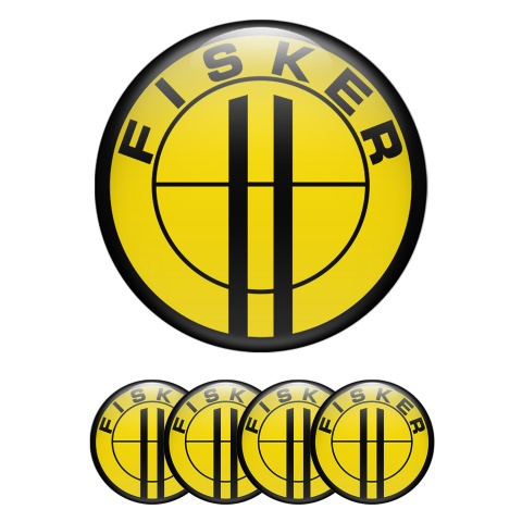 Karma Fisker Emblems for Wheel Center Caps Yellow Logo