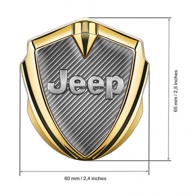Jeep 3d Emblem Badge Gold Light Carbon Classic Steel Logo Design