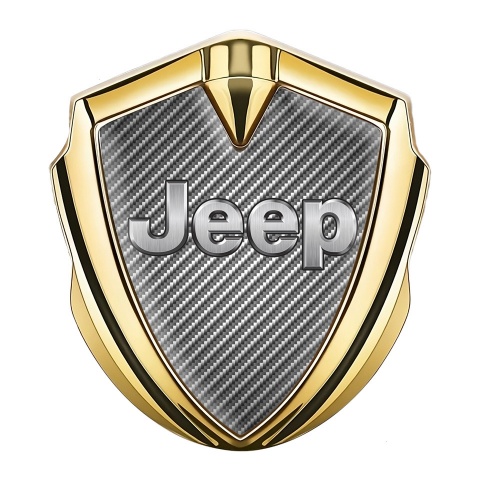 Jeep 3d Emblem Badge Gold Light Carbon Classic Steel Logo Design