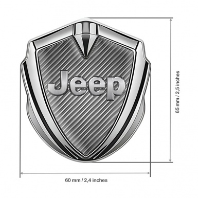 Jeep 3d Emblem Badge Silver Light Carbon Classic Steel Logo Design