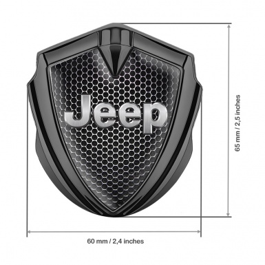 Jeep Silicon Emblem Badge Graphite Metal Grate Classic Steel Logo Design