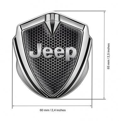 Jeep Silicon Emblem Badge Silver Metal Grate Classic Steel Logo Design