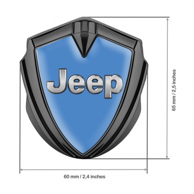 Jeep Emblem Car Badge Graphite Glacial Blue Classic Steel Logo Edition
