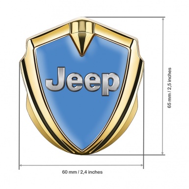 Jeep Emblem Car Badge Gold Glacial Blue Classic Steel Logo Edition