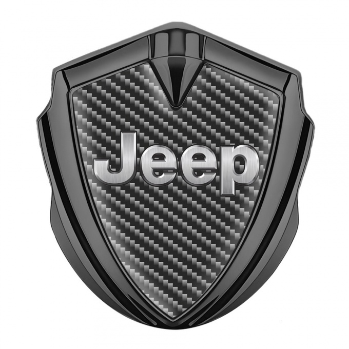 Jeep Emblem Silicon Badge Graphite Dark Carbon Classic Steel Logo