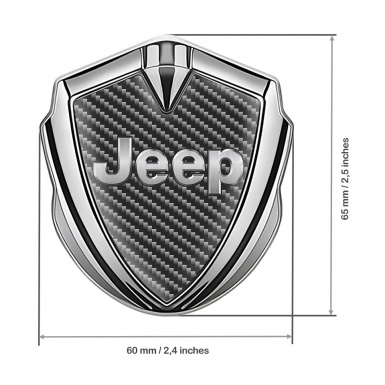 Jeep Emblem Silicon Badge Silver Dark Carbon Classic Steel Logo