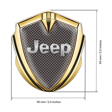 Jeep Metal Domed Emblem Gold Brown Carbon Classic Steel Logo
