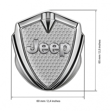 Jeep Badge Self Adhesive Silver Grey Honeycomb Classic Steel Logo