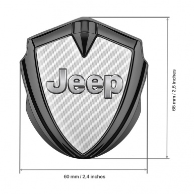 Jeep Emblem Badge Self Adhesive Graphite White Carbon Classic Steel Logo