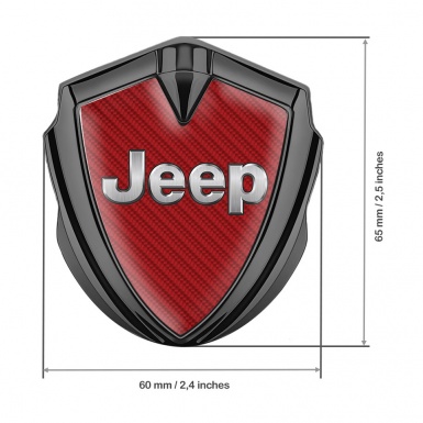 Jeep Emblem Fender Badge Graphite Red Carbon Classic Steel Logo