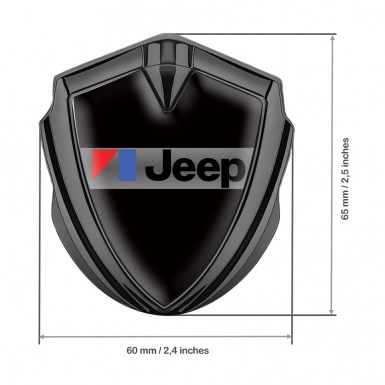 Jeep Fender Emblem Badge Graphite Black Base American Motors Logo
