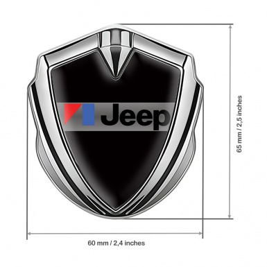 Jeep Fender Emblem Badge Silver Black Base American Motors Logo