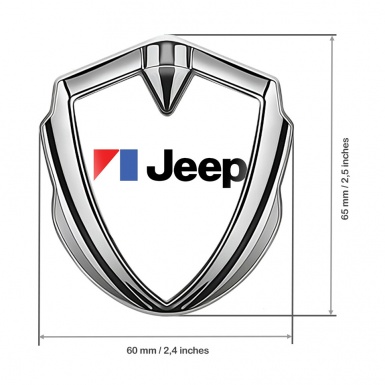 Jeep Fender Emblem Badge Silver White Base American Motors Logo