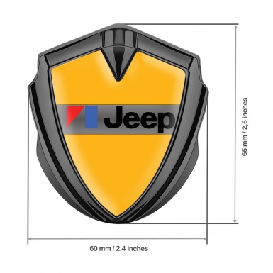 Jeep Emblem Trunk Badge Graphite Yellow Base American Motors Edition