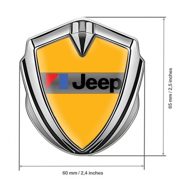 Jeep Emblem Trunk Badge Silver Yellow Base American Motors Edition