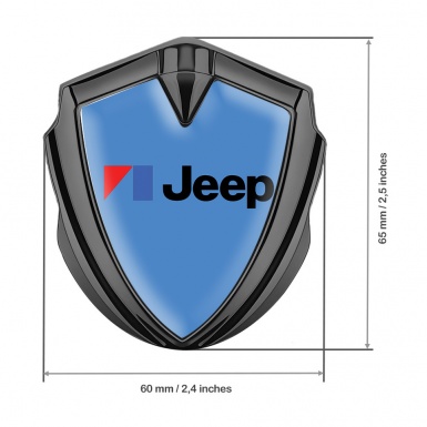 Jeep Domed Emblem Badge Graphite Icy Blue American Motors Design