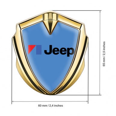 Jeep Domed Emblem Badge Gold Icy Blue American Motors Design