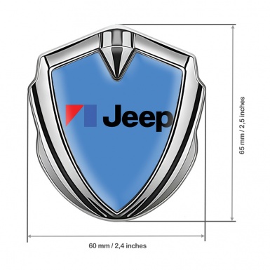 Jeep Domed Emblem Badge Silver Icy Blue American Motors Design