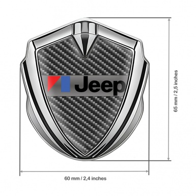 Jeep Bodyside Domed Emblem Silver Dark Carbon American Motors Variant