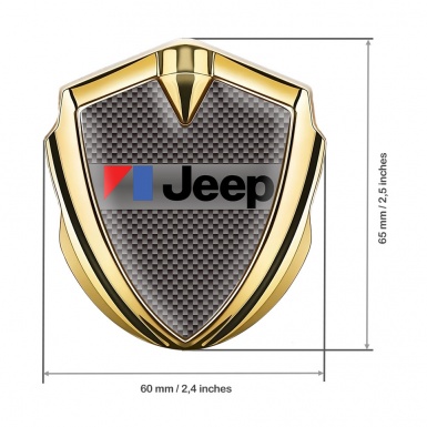 Jeep Emblem Metal Badge Gold Grey Carbon American Motors Variant