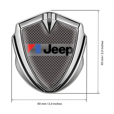 Jeep Emblem Metal Badge Silver Grey Carbon American Motors Variant