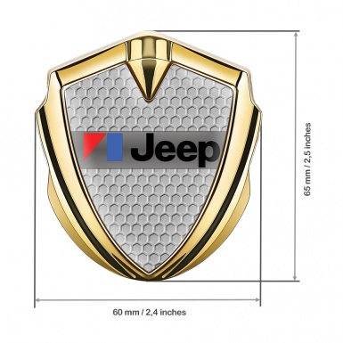 Jeep 3d Emblem Badge Gold Light Honeycomb American Motors Edition