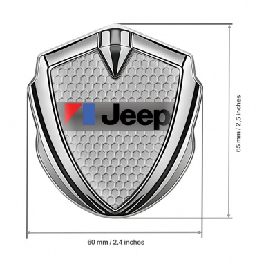 Jeep 3d Emblem Badge Silver Light Honeycomb American Motors Edition