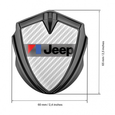 Jeep Silicon Emblem Badge Graphite White Carbon American Motors Edition