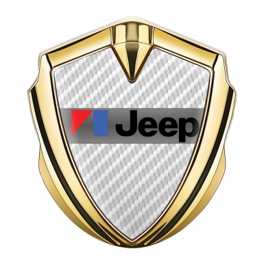 Jeep Silicon Emblem Badge Gold White Carbon American Motors Edition