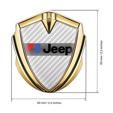 Jeep Silicon Emblem Badge Gold White Carbon American Motors Edition