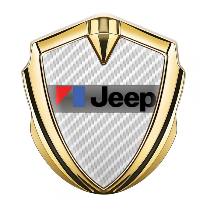 Jeep Silicon Emblem Badge Gold White Carbon American Motors Edition