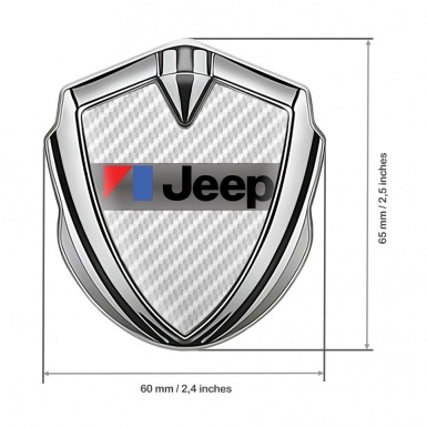 Jeep Silicon Emblem Badge Silver White Carbon American Motors Edition