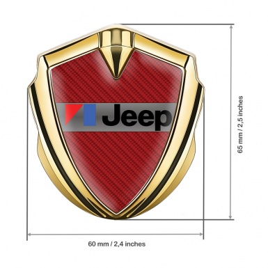 Jeep Emblem Car Badge Gold Red Carbon American Motors Edition
