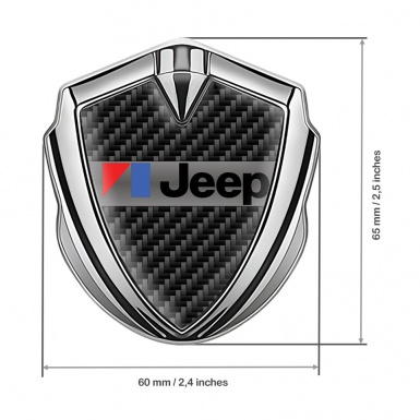 Jeep Emblem Silicon Badge Silver Black Carbon American Motors Edition
