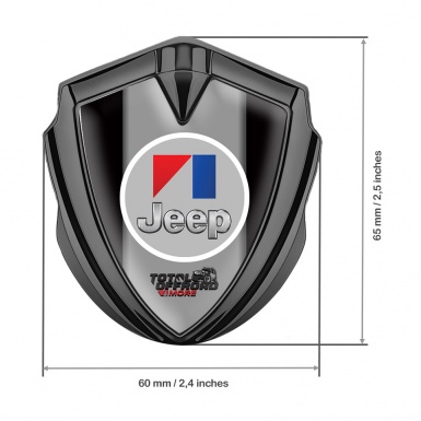 Jeep Metal Domed Emblem Graphite Black Frames Total Offroad Edition