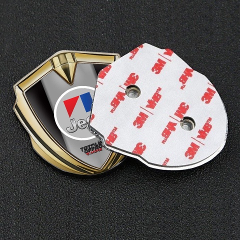 Jeep Metal Domed Emblem Gold Black Frames Total Offroad Edition