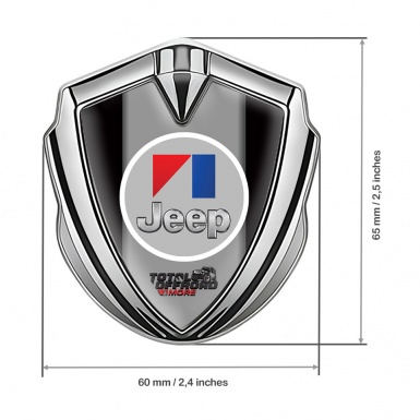 Jeep Metal Domed Emblem Silver Black Frames Total Offroad Edition