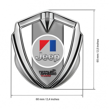 Jeep Badge Self Adhesive Silver White Frames Total Offroad Edition