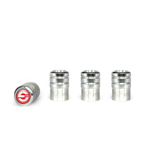 Sparco Valve Caps Aluminum 4 pcs Red Silicone Sticker