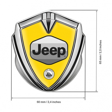 Jeep Emblem Car Badge Silver Yellow Base Greyscale Logo Design