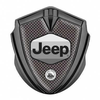 Jeep Emblem Badge Self Adhesive Graphite Grey Carbon Greyscale Logo