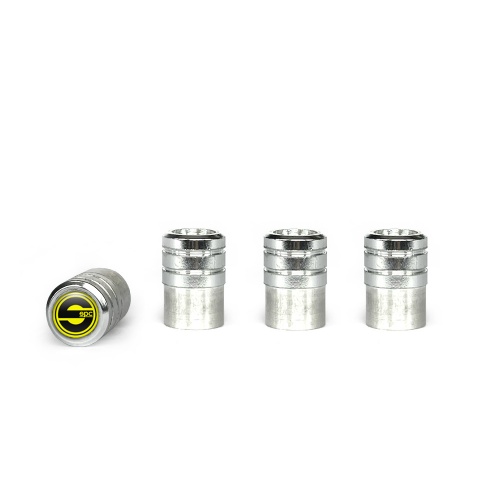 Sparco Valve Caps Aluminum 4 pcs Yellow Silicone Sticker