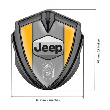Jeep Silicon Emblem Badge Graphite Yellow Frame Grey Logo Offroad Edition