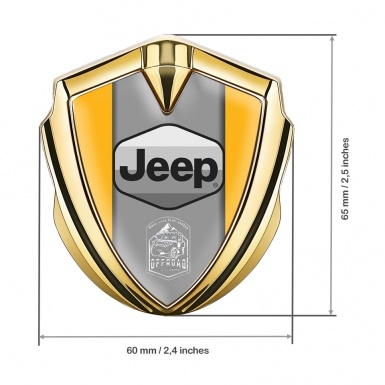 Jeep Silicon Emblem Badge Gold Yellow Frame Grey Logo Offroad Edition