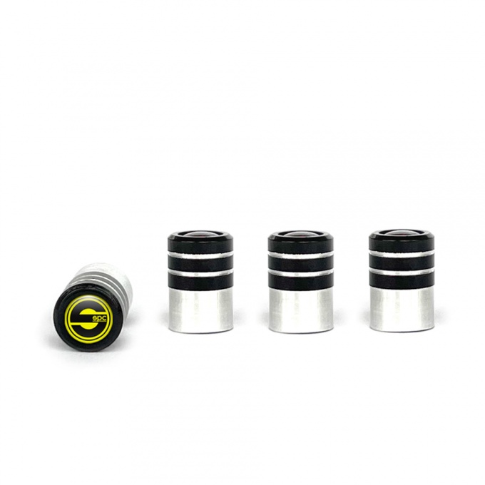 Sparco Valve Caps Tire Black - Aluminum 4 pcs Yellow Silicone Sticker