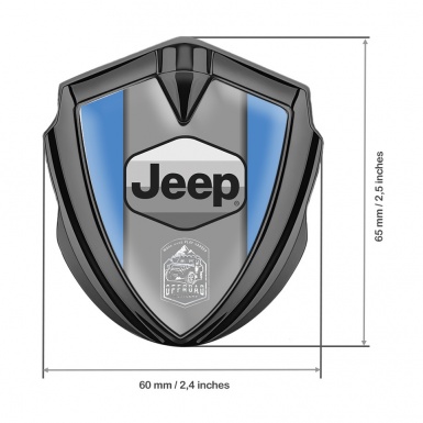 Jeep Metal Domed Emblem Graphite Blue Base Grey Logo Offroad Edition
