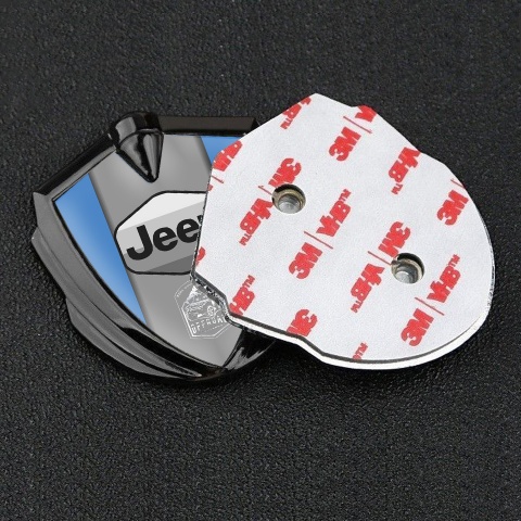 Jeep Metal Domed Emblem Graphite Blue Base Grey Logo Offroad Edition