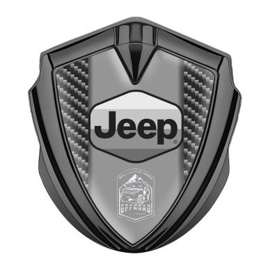 Jeep Badge Self Adhesive Graphite Dark Carbon Grey Logo Offroad Edition