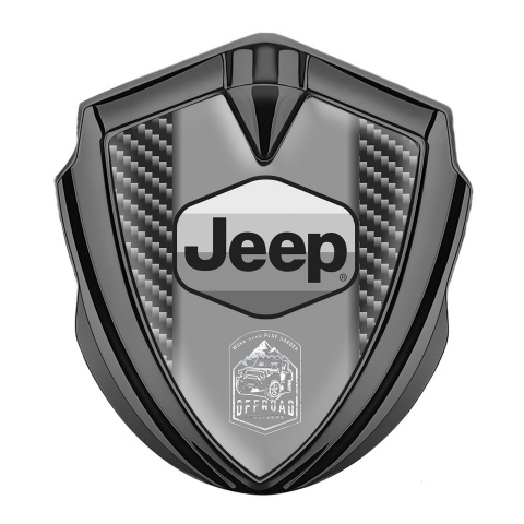 Jeep Badge Self Adhesive Graphite Dark Carbon Grey Logo Offroad Edition