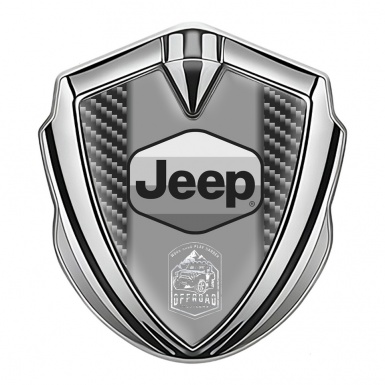 Jeep Badge Self Adhesive Silver Dark Carbon Grey Logo Offroad Edition